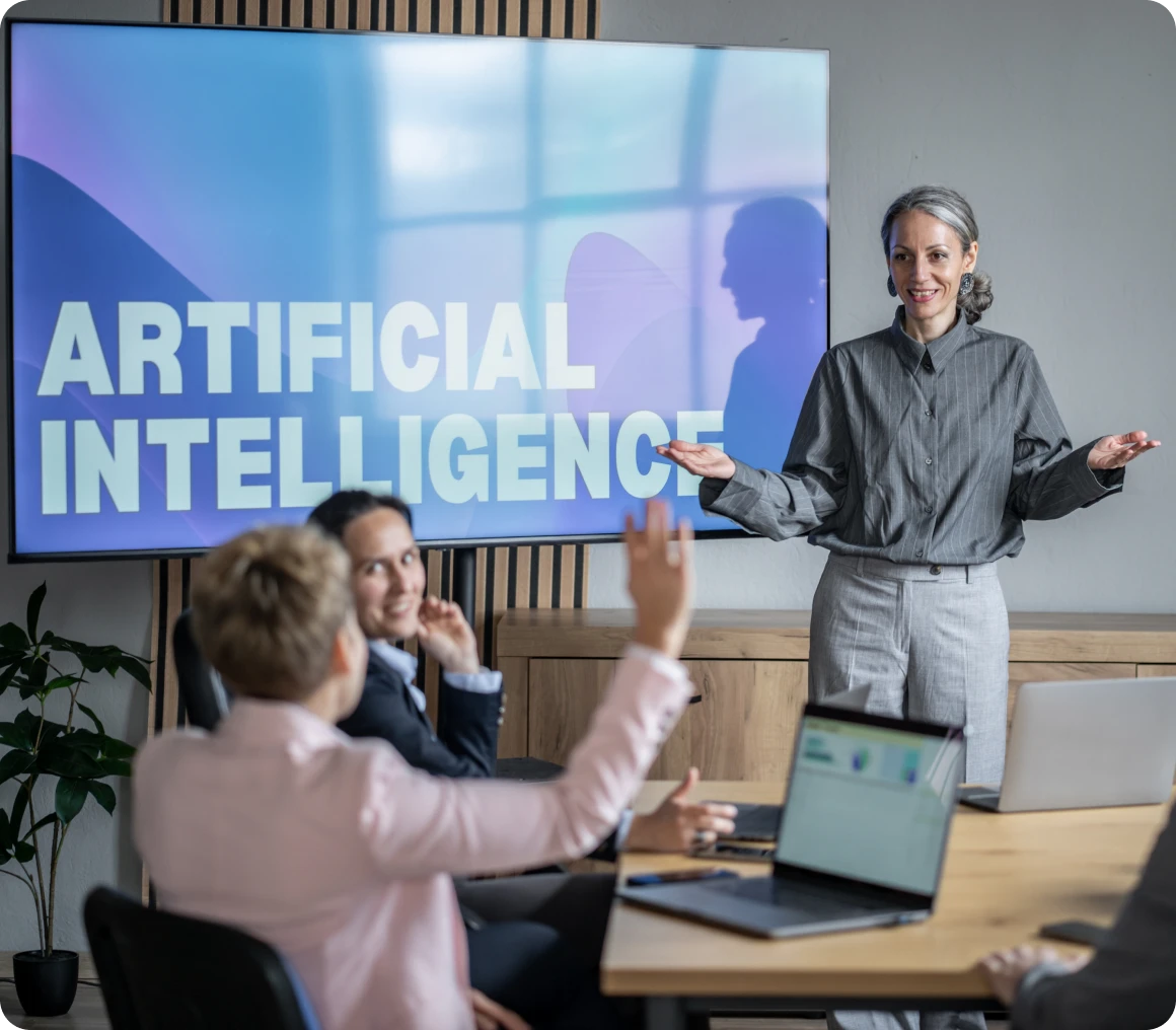 Business meeting on artificial intelligence